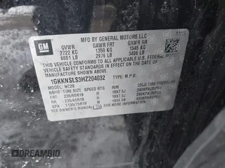 2017 GMC Acadia SLE with VIN 1GKKNSLS3HZ204032, listed as a IAAI auction lot 41615973 with 81,831 mi miles. Bid and sale history available at carsss.com. Image 9.