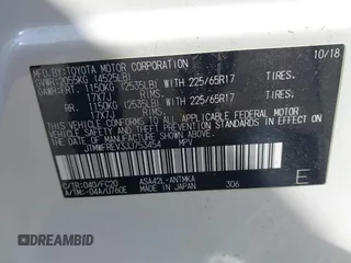 2018 Toyota RAV4 XLE with VIN JTMWFREV3JJ753454, listed as a IAAI auction lot 41775159 with 75,078 mi miles. Bid and sale history available at carsss.com. Image 9.