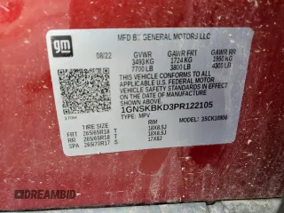 2023 Chevrolet Suburban LS with VIN 1GNSKBKD3PR122105, listed as a Copart auction lot 54889545 with 70,921 mi miles and Salvage title. Bid and sale history available at DreamBid. Image 13.