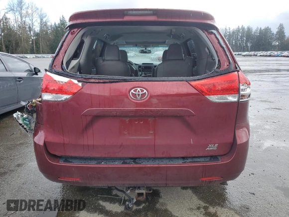 2012 Toyota Sienna XLE with VIN 5TDDK3DC8CS047778, listed as a Copart auction lot 49496155 with 100,522 mi miles and Salvage Title. Bid and sale history available at carsss.com. Image 6.