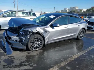 2025 Tesla Model 3 Long Range with VIN 5YJ3E1EA7SF882505, listed as a IAAI auction lot 41108270 with 2,417 mi miles. Bid and sale history available at carsss.com. Image 2.