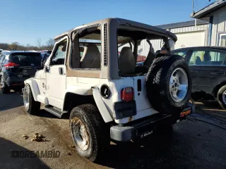 2002 Jeep Wrangler Sahara with VIN 1J4FA59S42P707938, listed as a Copart auction lot 81139774 with 168,338 mi miles and Salvage Title. Bid and sale history available at carsss.com. Image 2.