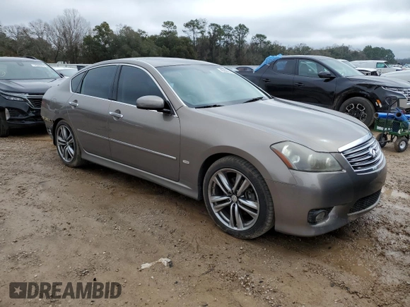 2008 Infiniti M with VIN JNKAY01E58M600619, listed as a Copart auction lot 45936145 with 134,958 mi miles and Salvage title. Bid and sale history available at DreamBid. Image 4.