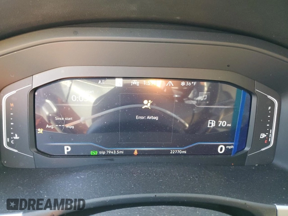 2023 Volkswagen Atlas SEL with VIN 1V2BE2CA8PC219239, listed as a Copart auction lot 45022555 with 22,770 mi miles and Salvage title. Bid and sale history available at DreamBid. Image 9.