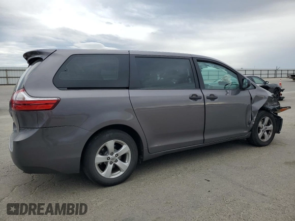 2017 Toyota Sienna L with VIN 5TDZZ3DC4HS808458, listed as a Copart auction lot 43667855 with 170,546 mi miles and Salvage Title. Bid and sale history available at DreamBid. Image 3.