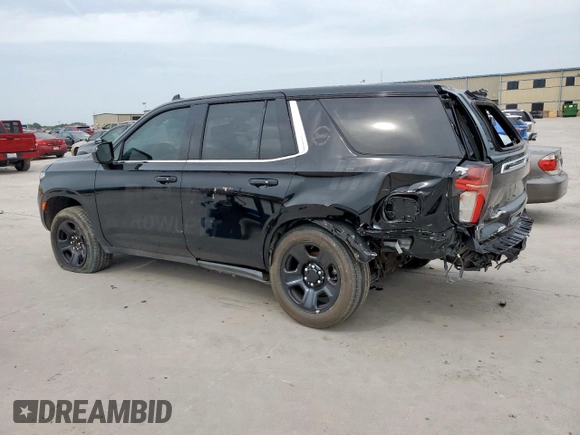2023 Chevrolet Tahoe Commercial with VIN 1GNSCLED7PR428027, listed as a Copart auction lot 56738455 with 6,599 mi miles and Salvage title. Bid and sale history available at DreamBid. Image 2.