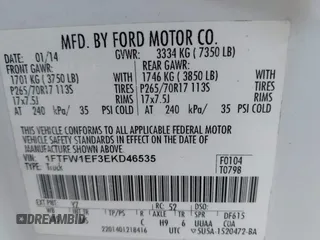 2014 Ford F-150 XL with VIN 1FTFW1EF3EKD46535, listed as a IAAI auction lot 42355196 with 335,957 mi miles and . Bid and sale history available at DreamBid. Image 9.