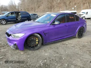2016 BMW M3 with VIN WBS8M9C56G5D30124, listed as a Copart auction lot 46310114 with 83,068 mi miles. Bid and sale history available at carsss.com. Image 1.