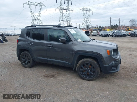 2017 Jeep Renegade Latitude z VIN ZACCJBBB6HPG17767, wystawiony jako IAAI lot #41631303 z przebiegiem 56 312 mil mil oraz . Historia ofert i sprzedaży dostępna na DreamBid. Obrazek 1.