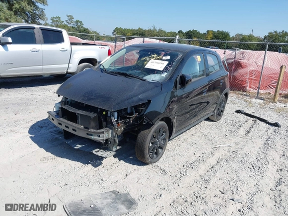 2024 Mitsubishi Mirage Black Edition with VIN ML32AWHJ3RH005569, listed as a IAAI auction lot 40706016 with 3855 miles. Bid and sale history available at carsss.com. Image 19.