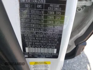 2019 Land Rover Range Rover Evoque SE с VIN SALVP2RX3KH346344, выставлен на аукционе IAAI как лот 42147811 с пробегом 69 719 миль миль и . История ставок и продаж доступна на DreamBid. Изображение 9.