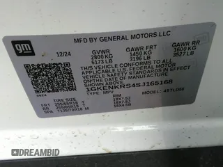 2025 GMC Acadia FWD Elevation z VIN 1GKENKRS4SJ165168, wystawiony jako IAAI lot #41798668 z przebiegiem 3 191 mil mil oraz . Historia ofert i sprzedaży dostępna na DreamBid. Obrazek 9.