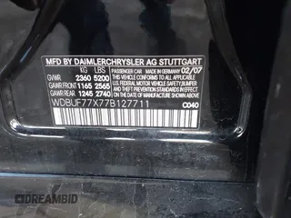 2007 Mercedes-Benz E 63 AMG with VIN WDBUF77X77B127711, listed as a IAAI auction lot 41185489 with 117,590 mi miles and . Bid and sale history available at carsss.com. Image 9.