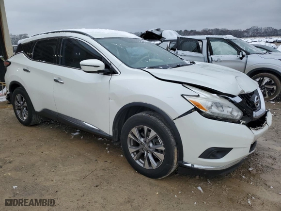 2016 Nissan Murano SV with VIN 5N1AZ2MG3GN154689, listed as a Copart auction lot 45971115 with 142,344 mi miles and Salvage Title. Bid and sale history available at carsss.com. Image 4.