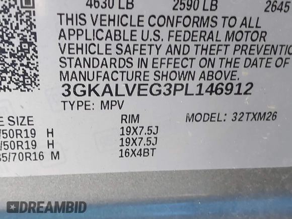 2023 GMC Terrain SLT with VIN 3GKALVEG3PL146912, listed as a IAAI auction lot 41141278 with 40,360 mi miles and . Bid and sale history available at carsss.com. Image 9.