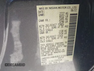 2022 Nissan Frontier SV z VIN 1N6ED1EJ4NN682356, wystawiony jako IAAI lot #41778467 z przebiegiem 26 055 mil mil oraz . Historia ofert i sprzedaży dostępna na DreamBid. Obrazek 9.