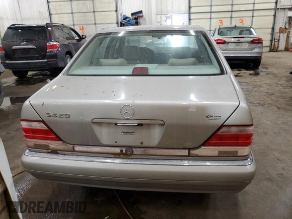 1997 Mercedes-Benz S-Class with VIN WDBGA43GXVA348562, listed as a Copart auction lot 84334784 with 0 mi miles and Clean Title. Bid and sale history available at carsss.com. Image 6.