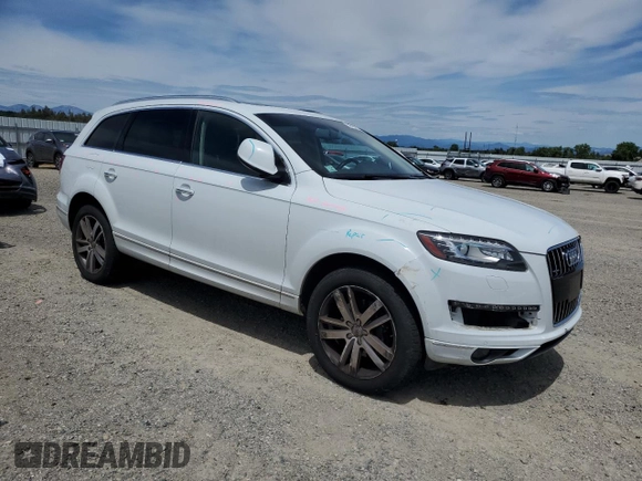 2015 Audi Q7 Premium Plus with VIN WA1LGAFE0FD004076, listed as a Copart auction lot 62591485 with 70,508 mi miles and Salvage title. Bid and sale history available at DreamBid. Image 4.