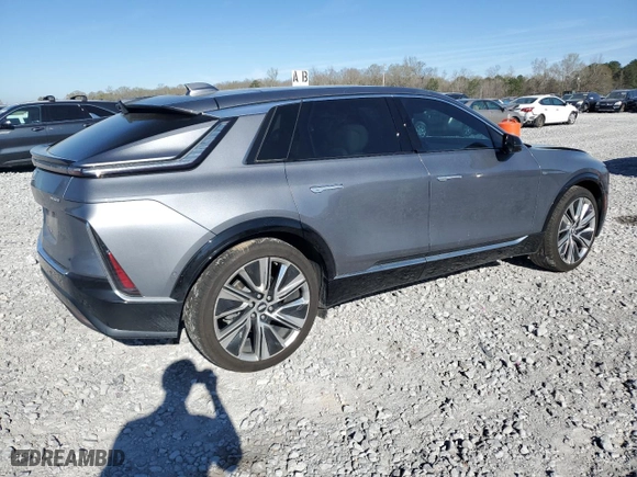 2023 Cadillac LYRIQ RWD Luxury with VIN 1GYKPMRK0PZ001018, listed as a Copart auction lot 49693935 with 47,881 mi miles and Salvage Title. Bid and sale history available at carsss.com. Image 3.