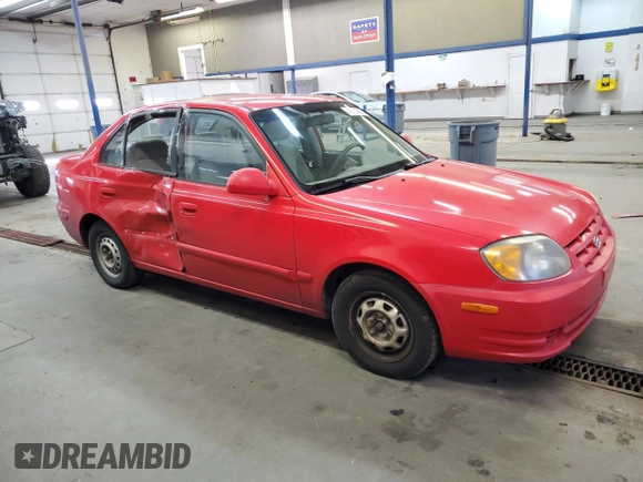 2004 Hyundai Accent GL with VIN KMHCG45C94U538368, listed as a Copart auction lot 42444565 with 163,028 mi miles and Salvage Title. Bid and sale history available at carsss.com. Image 4.