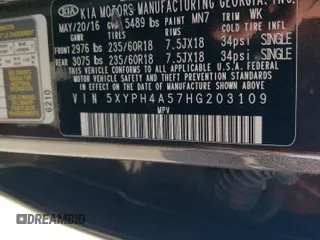 2017 Kia Sorento EX V6 with VIN 5XYPH4A57HG203109, listed as a Copart auction lot 50615625 with 133,500 mi miles and Clean Title. Bid and sale history available at carsss.com. Image 13.