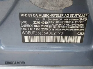 2006 Mercedes-Benz E 320 CDI with VIN WDBUF26J36A862190, listed as a IAAI auction lot 41554236 with 215,177 mi miles and . Bid and sale history available at DreamBid. Image 9.