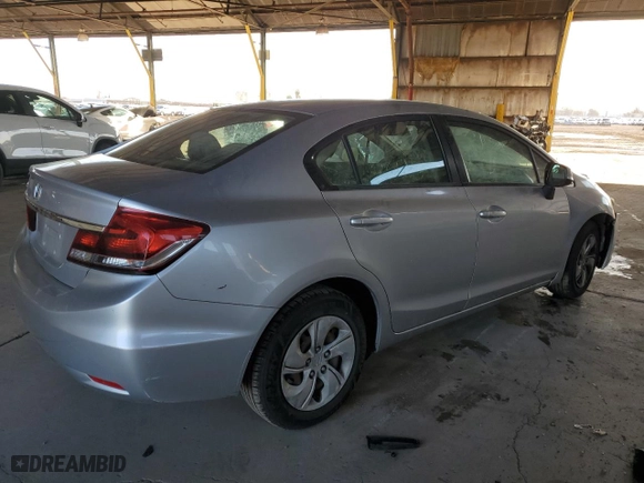 2013 Honda Civic Sdn LX with VIN 19XFB2F58DE293887, listed as a Copart auction lot 50093575 with 139,393 mi miles and Clean Title. Bid and sale history available at carsss.com. Image 3.