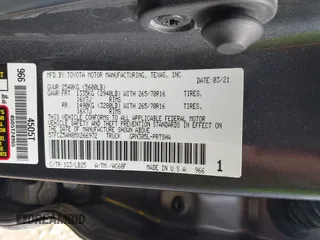 2021 Toyota Tacoma SR с VIN 5TFCZ5AN8MX266972, выставлен на аукционе IAAI как лот 42511666 с пробегом 56 378 миль миль и . История ставок и продаж доступна на DreamBid. Изображение 9.