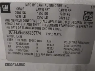 2011 GMC Terrain SLT-1 with VIN 2CTFLVE55B6280774, listed as a IAAI auction lot 42054806 with 113,122 mi miles and . Bid and sale history available at DreamBid. Image 9.