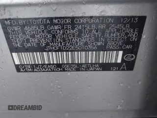 2014 Lexus IS 250 with VIN JTHCF1D22E5010356, listed as a IAAI auction lot 41869768 with 139,010 mi miles and . Bid and sale history available at DreamBid. Image 9.