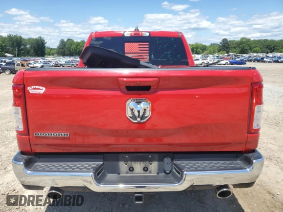 2021 Ram 1500 Lone Star with VIN 1C6RREFTXMN630958, listed as a Copart auction lot 55039995 with 53,497 mi miles and Salvage title. Bid and sale history available at DreamBid. Image 6.