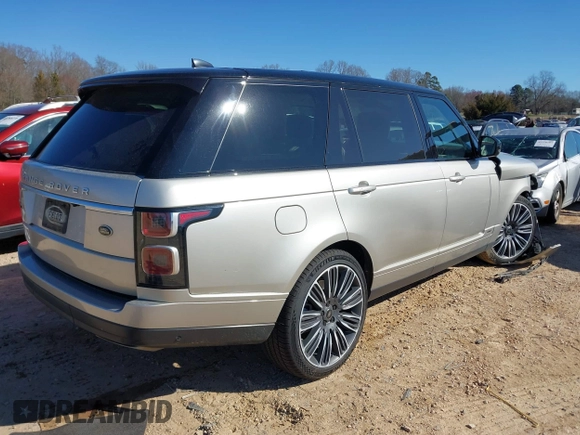 2020 Land Rover Range Rover z VIN SALGS5SE4LA590564, wystawiony jako IAAI lot #41767048 z przebiegiem 53 531 mil mil oraz . Historia ofert i sprzedaży dostępna na DreamBid. Obrazek 4.