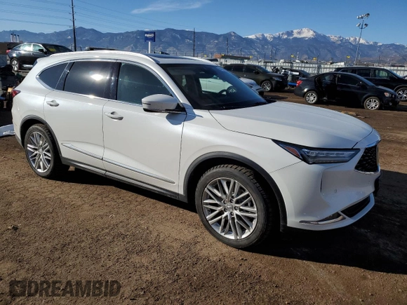 2023 Acura MDX w/Advance Package with VIN 5J8YE1H84PL002297, listed as a Copart auction lot 84763984 with 10,077 mi miles and Salvage Title. Bid and sale history available at carsss.com. Image 4.