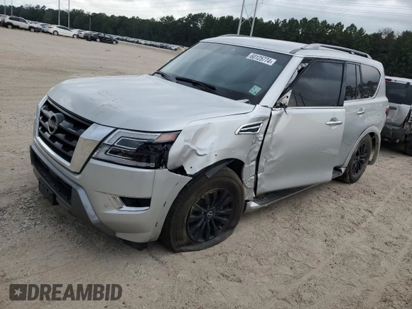 2022 Nissan Armada SV with VIN JN8AY2AC2N9160874, listed as a Copart auction lot 60125774 with 50,923 mi miles and Salvage Title. Bid and sale history available at carsss.com. Image 1.