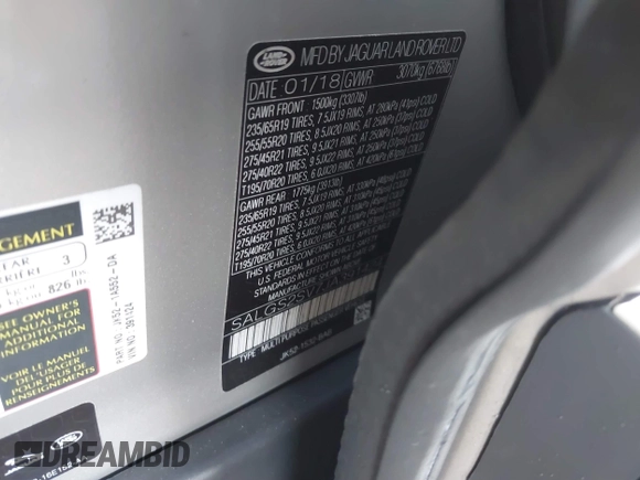 2018 Land Rover Range Rover HSE с VIN SALGS2SV7JA391424, выставлен на аукционе IAAI как лот 41707639 с пробегом 93 742 миль миль и . История ставок и продаж доступна на DreamBid. Изображение 9.