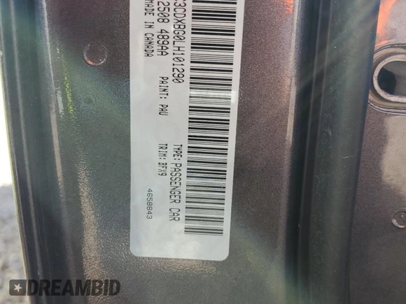 2020 Dodge Charger SXT with VIN 2C3CDXBG0LH101290, listed as a Copart auction lot 56560135 with 95,955 mi miles and Salvage title. Bid and sale history available at DreamBid. Image 12.