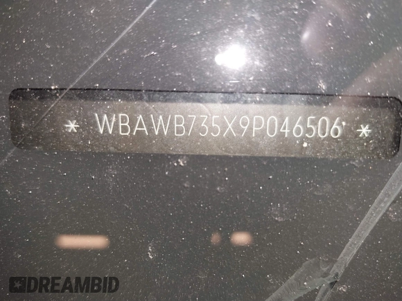 2009 BMW 3 Series 335i with VIN WBAWB735X9P046506, listed as a IAAI auction lot 41499455 with 97,453 mi miles and . Bid and sale history available at DreamBid. Image 9.
