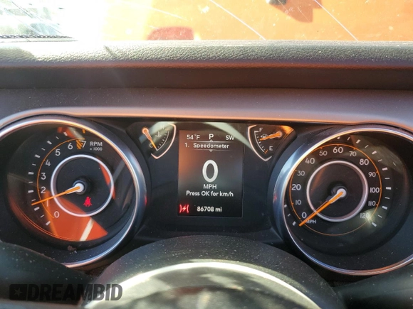 2018 Jeep Wrangler Sport with VIN 1C4GJXAG9JW282802, listed as a Copart auction lot 75557104 with 86,708 mi miles and Salvage Title. Bid and sale history available at carsss.com. Image 9.