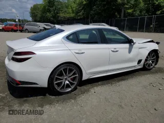 2025 Genesis G70 2.5T with VIN KMTG34SC9SU156684, listed as a Copart auction lot 59886055 with 3,128 mi miles and Clean title. Bid and sale history available at DreamBid. Image 3.