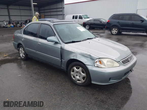 1999 Honda Civic EX z VIN 1HGEJ8643XL010821, wystawiony jako IAAI lot #41602036 z przebiegiem 165 139 mil mil oraz . Historia ofert i sprzedaży dostępna na DreamBid. Obrazek 1.