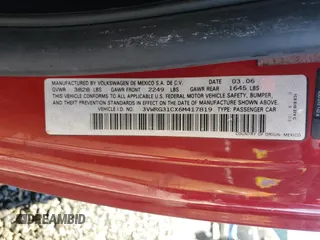 2006 Volkswagen New Beetle Coupe with VIN 3VWRG31CX6M417819, listed as a Copart auction lot 61527184 with 199,833 mi miles and Salvage Title. Bid and sale history available at carsss.com. Image 12.