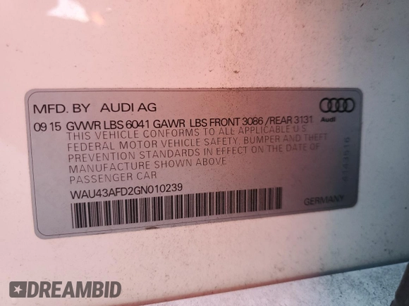 2016 Audi A8 L 4.0T Sport with VIN WAU43AFD2GN010239, listed as a Copart auction lot 84002294 with 139,364 mi miles and Salvage Title. Bid and sale history available at carsss.com. Image 12.