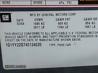 2004 Chevrolet Corvette with VIN 1G1YY22G745124026, listed as a IAAI auction lot 39673974 with 22,415 mi miles and . Bid and sale history available at DreamBid. Image 9.