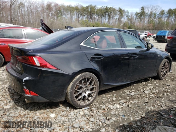 2015 Lexus IS 350 with VIN JTHCE1D25F5008167, listed as a Copart auction lot 49696125 with 121,377 mi miles and Salvage title. Bid and sale history available at DreamBid. Image 3.