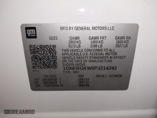 2023 Chevrolet Traverse LT Cloth with VIN 1GNERGKW5PJ214242, listed as a IAAI auction lot 41883690 with 36,341 mi miles. Bid and sale history available at carsss.com. Image 9.
