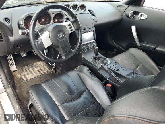 2005 Nissan 350Z with VIN JN1AZ34D65M610383, listed as a Copart auction lot 63184204 with 66,806 mi miles and Salvage Title. Bid and sale history available at DreamBid. Image 8.