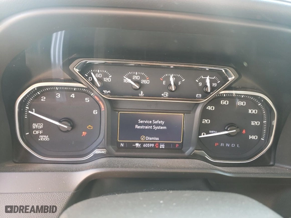 2021 GMC Sierra 1500 SLT with VIN 3GTU9DET1MG336453, listed as a Copart auction lot 43049325 with 60,599 mi miles and Salvage Title. Bid and sale history available at carsss.com. Image 9.