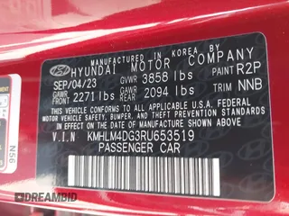 2024 Hyundai Elantra SEL with VIN KMHLM4DG3RU653519, listed as a IAAI auction lot 42761312 with 42,358 mi miles and . Bid and sale history available at DreamBid. Image 9.