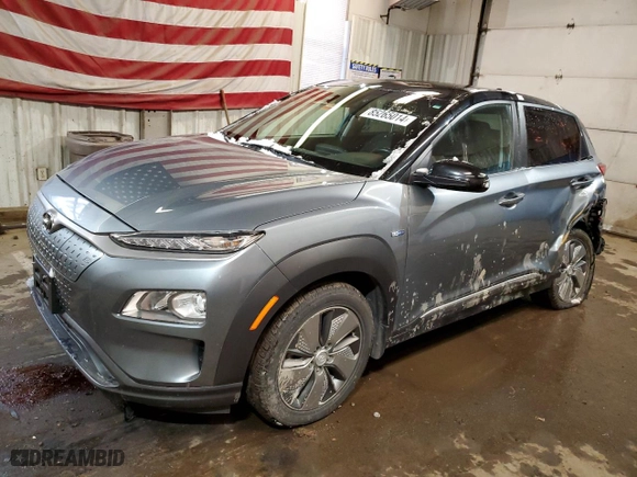 2019 Hyundai Kona Electric SEL with VIN KM8K23AG1KU031264, listed as a Copart auction lot 85265014 with 41,321 mi miles and Salvage Title. Bid and sale history available at carsss.com. Image 1.