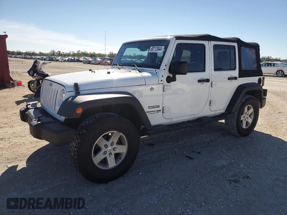 2018 Jeep Wrangler JK Unlimited Sport S with VIN 1C4BJWDG1JL863471, listed as a Copart auction lot 80712944 with 81,657 mi miles and Salvage Title. Bid and sale history available at carsss.com. Image 1.